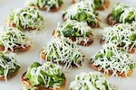 Pea, ricotta and mint bruschetta.